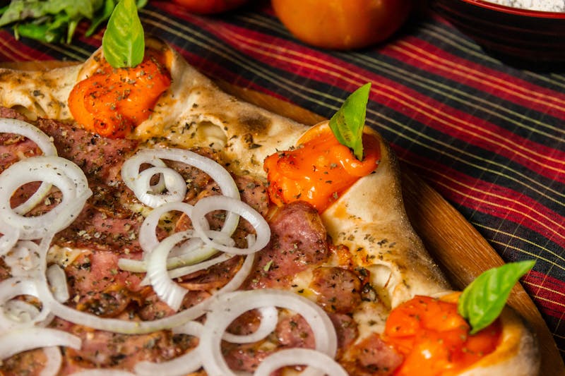 BBQ Chicken Ranch pizza with grilled chicken and tangy barbecue sauce